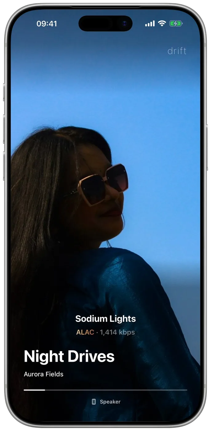 The same song, the whole cover filling the screen